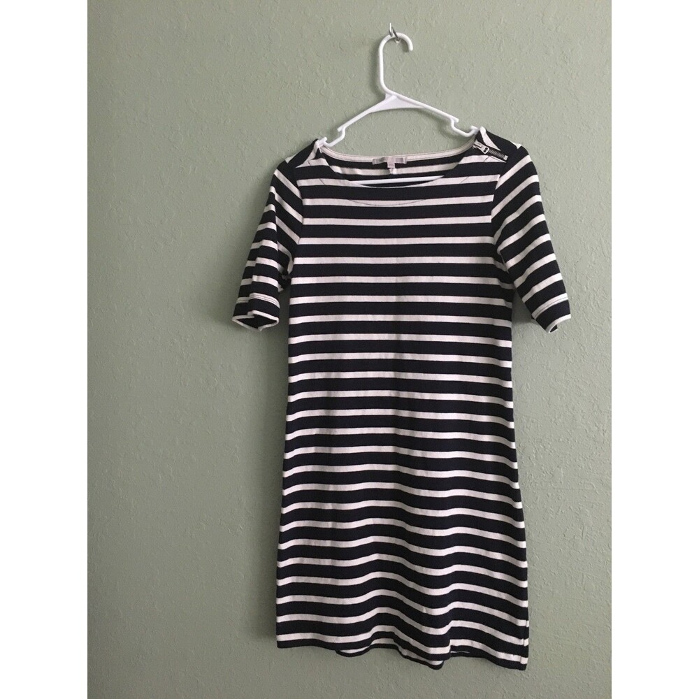 Gap Women's  Black/White Striped Stretch Short Sleeve Dress  Size XS
